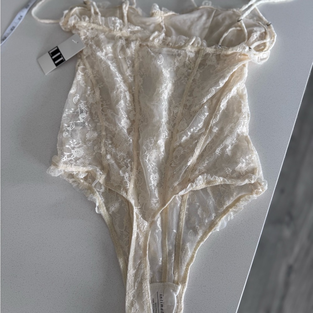 Free People Lace Bodysuit in Cream - Picture 16 of 16